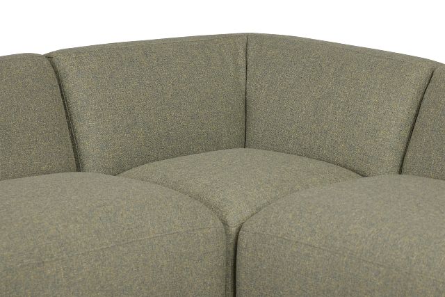 Baylor Green Fabric 5-piece Right Facing Bumper Sectional