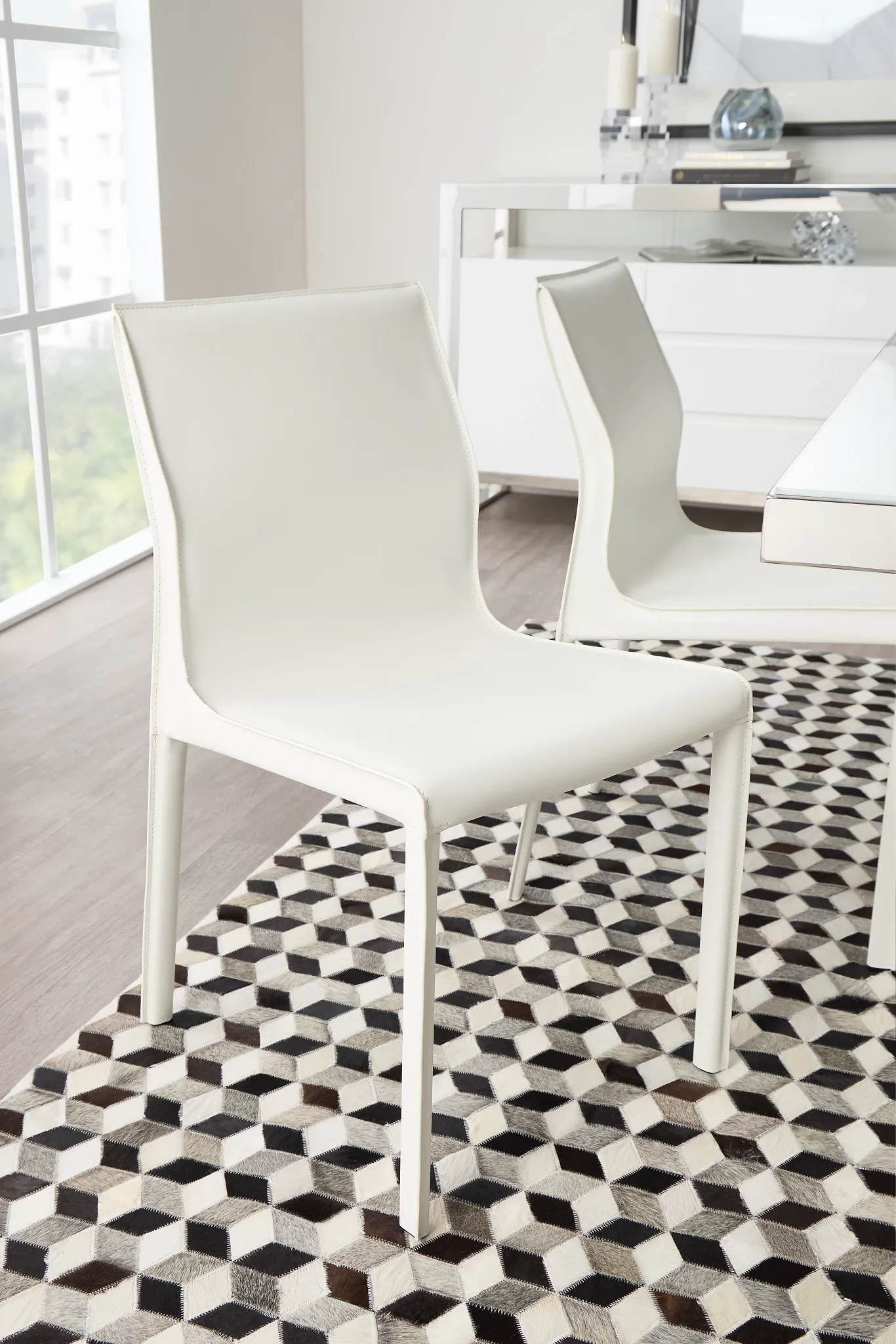 Lugo White Upholstered Side Chair
