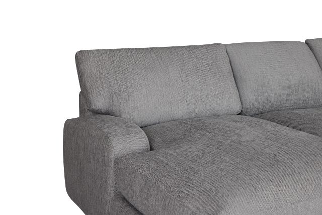 Alpha Light Gray Fabric Small Left Chaise Sectional