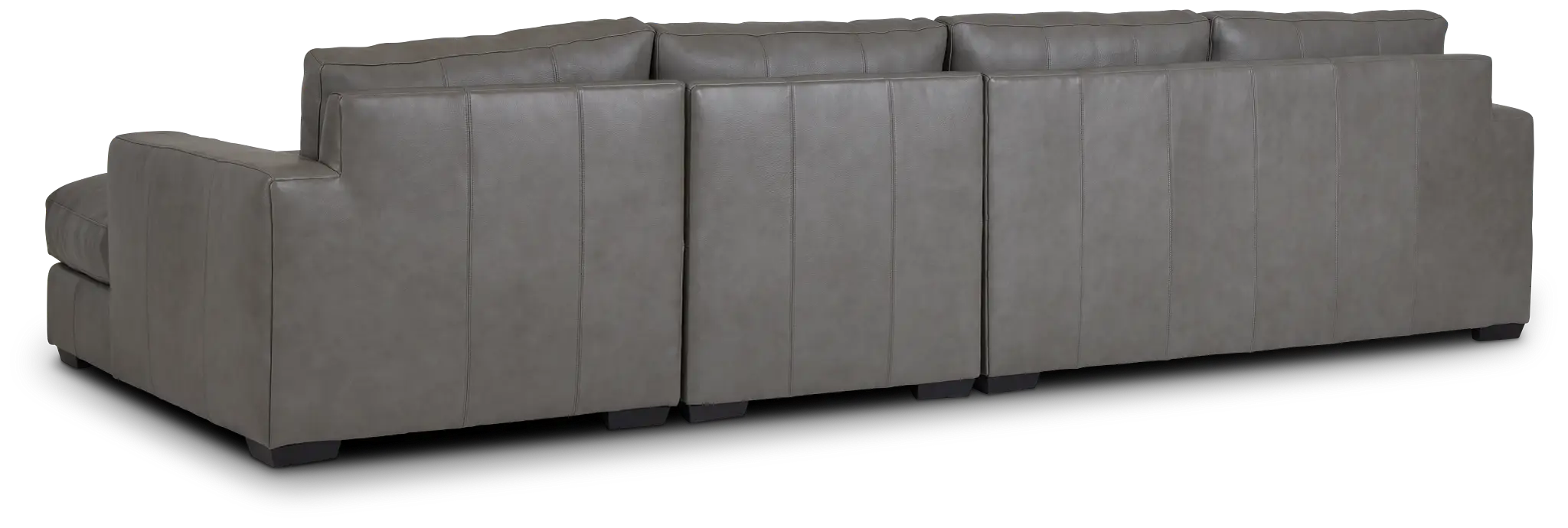 Dawkins Gray Leather Small Right Chaise Sectional Dawkins Gray Leather Small Right Chaise Sectional