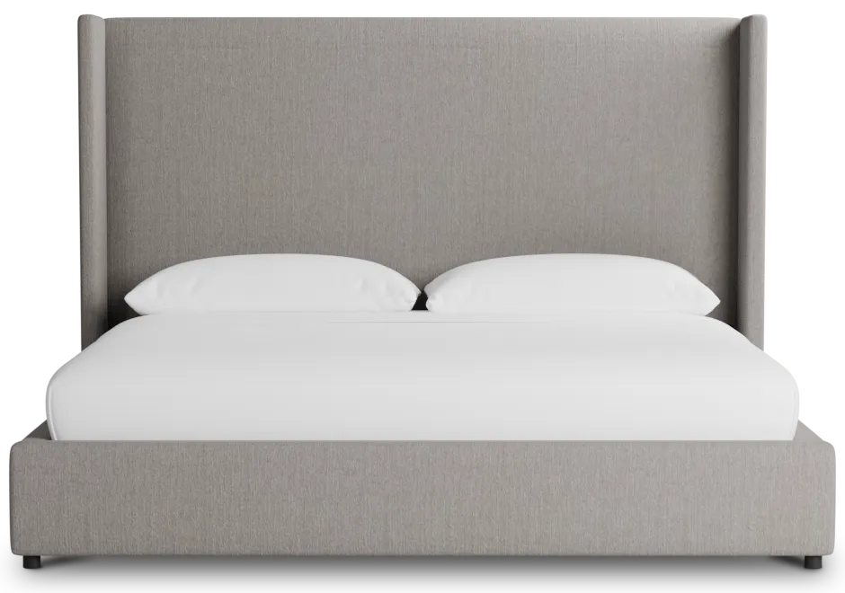 Captiva Peyton Gray 60" Upholstered Shelter Bed