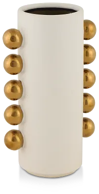 Knobs White Small Vase