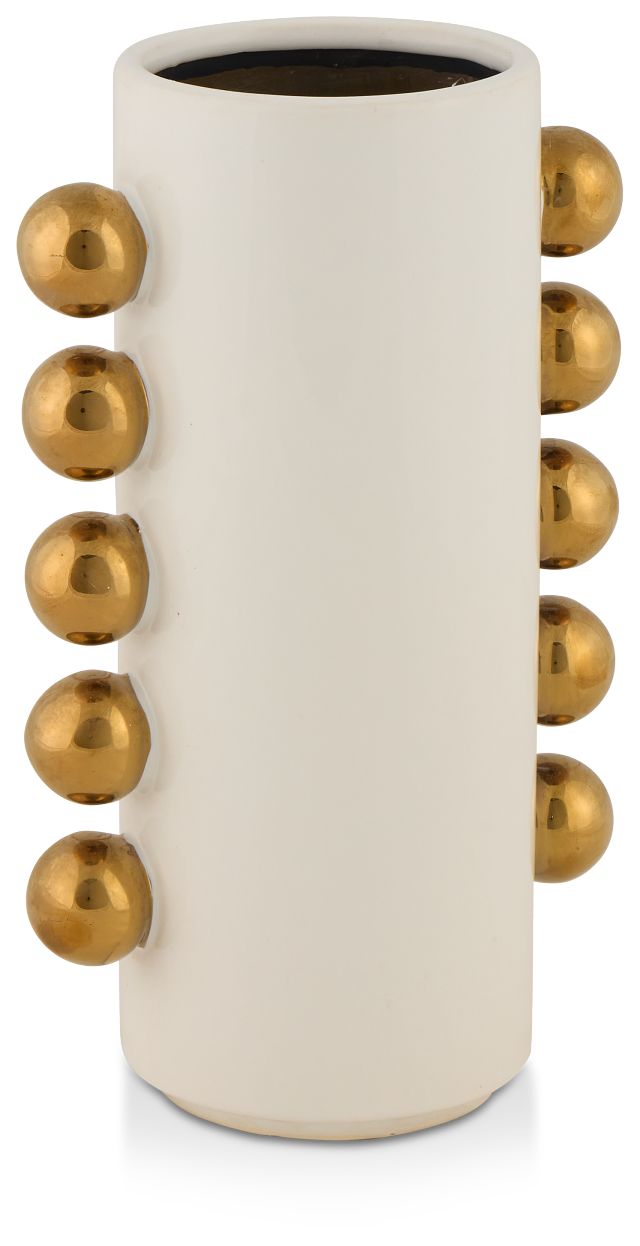 Knobs White Small Vase