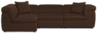 Aria Dark Brown Micro Immersive 4-piece Modular Sectional W/2 Speakers
