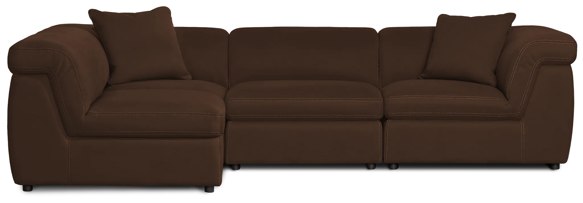 Aria Dark Brown Micro Immersive 4-piece Modular Sectional W/2 Speakers