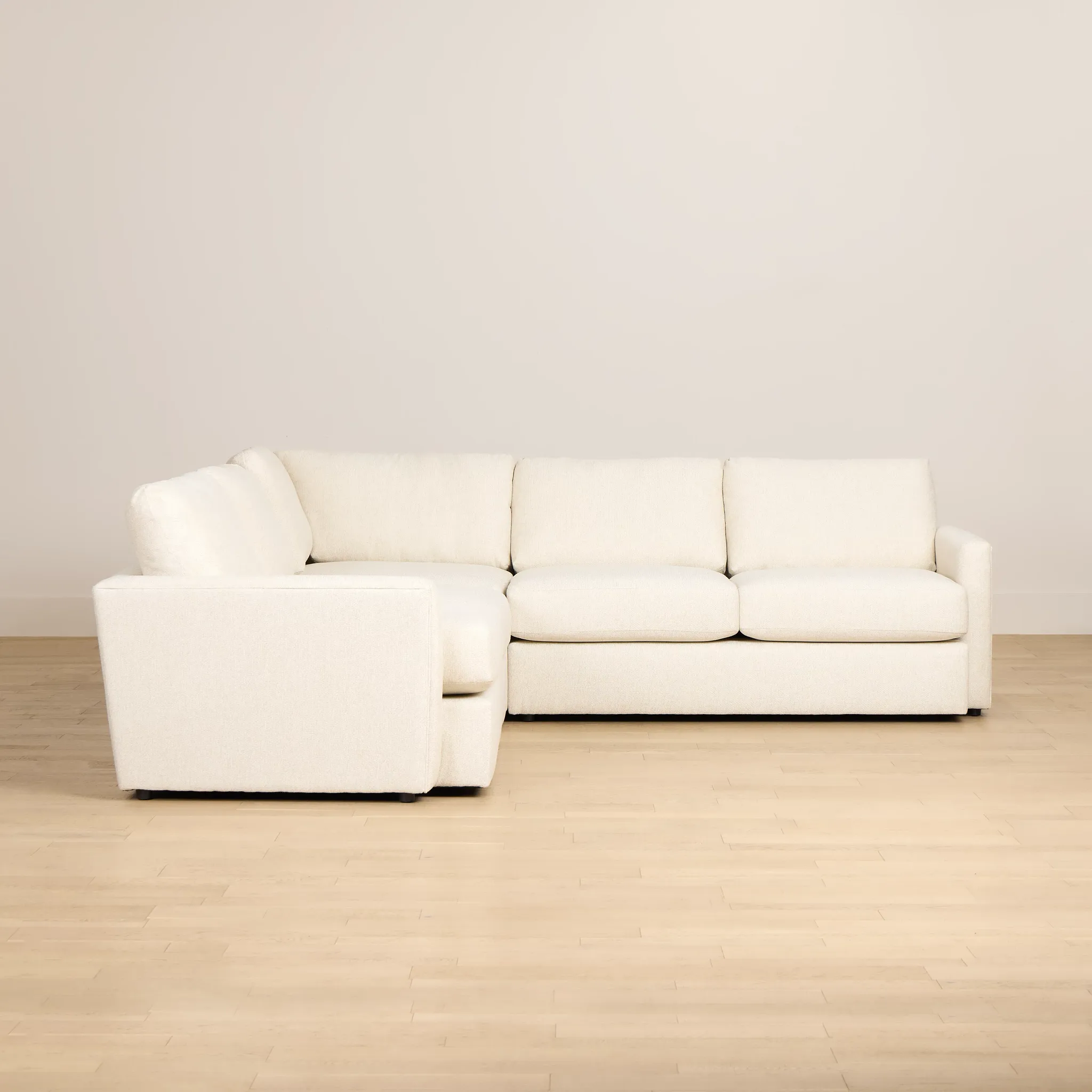 Maxwell Light Beige Fabric Small Two-arm Sectional