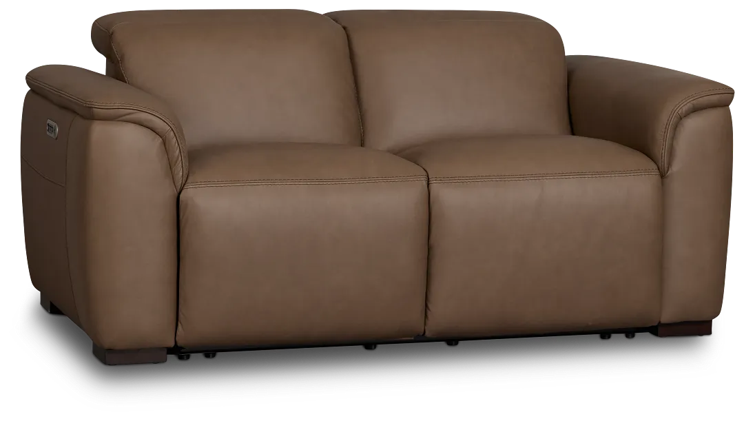 Flexsteel Brodie Dark Brown Lthr/vinyl Power Reclining Loveseat