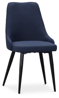 Andover Dark Blue Curved Upholstered Side Chair