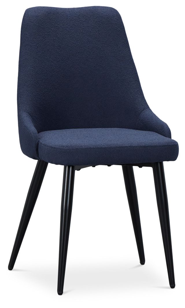 Andover Dark Blue Curved Upholstered Side Chair