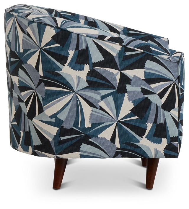 Tina Dark Blue Fabric Accent Chair