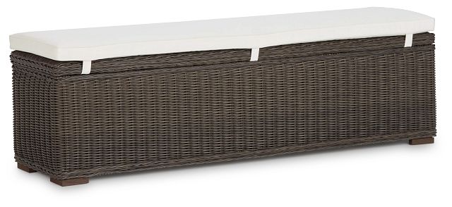 Canyon Gray White Woven Dining Bench (2)