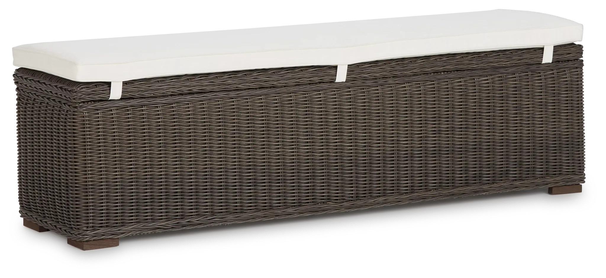 Canyon Gray White Woven Dining Bench