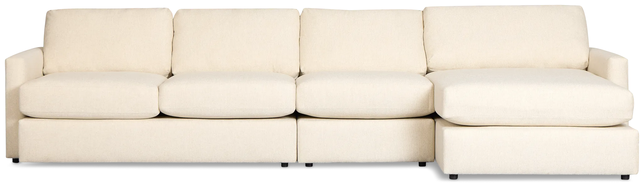 Maxwell Light Beige Fabric Small Right Chaise Sectional