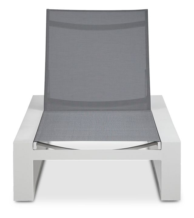 Linear White Aluminum Chaise
