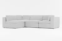 Destin Suave Gray Fabric 4-piece Modular Sectional