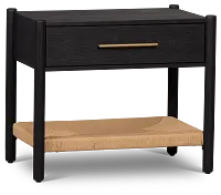Santorini Black Woven Nightstand