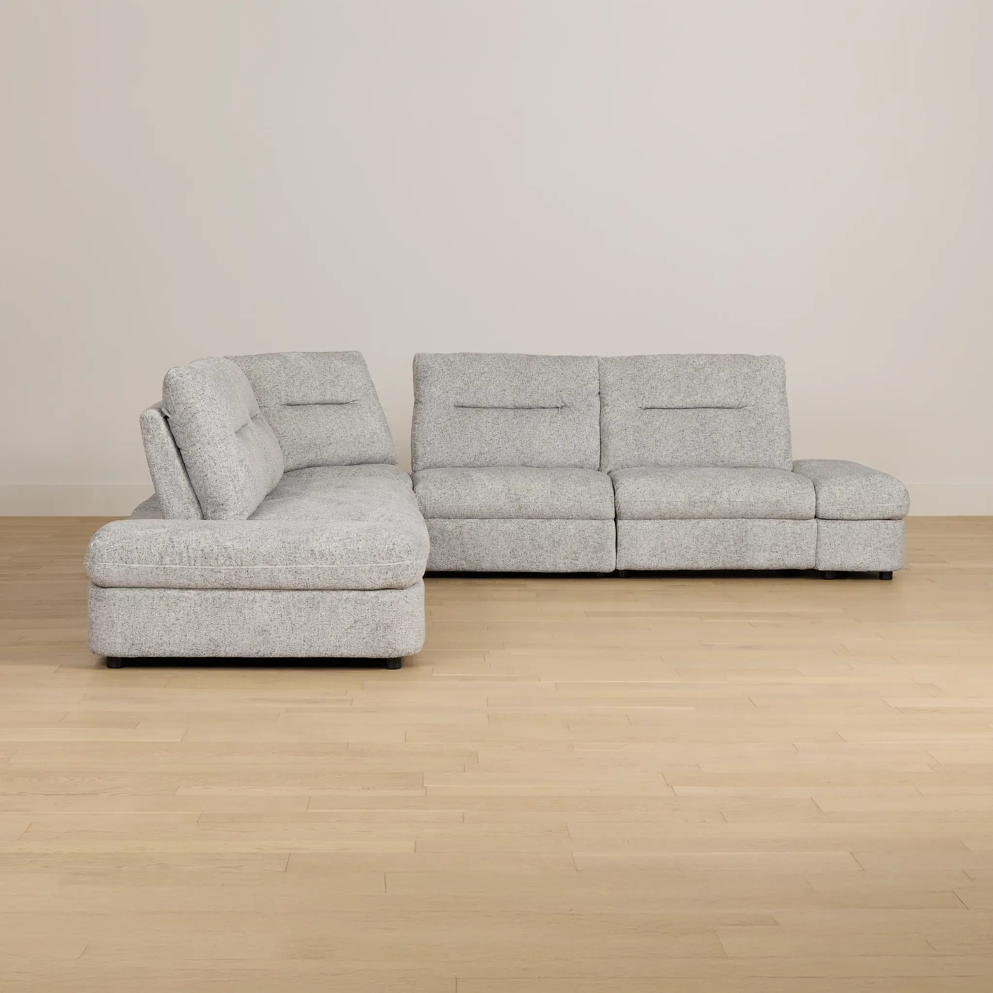 Mila Gray Fabric Small Triple Power Reclining Two-arm Sectional Mila Gray Fabric Small Triple Power Reclining Two-arm Sectional