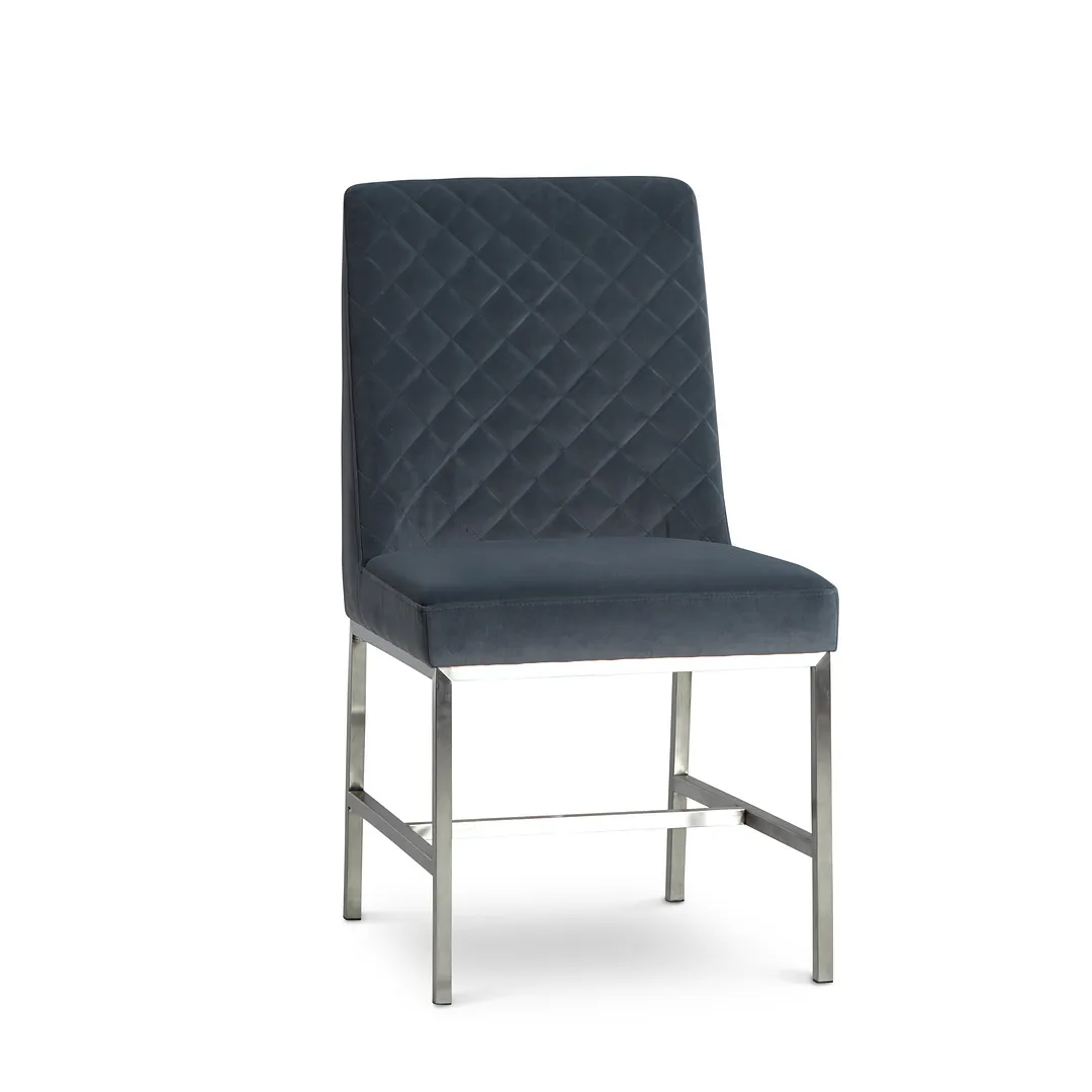 Caspia Light Gray Velvet Upholstered Side Chair
