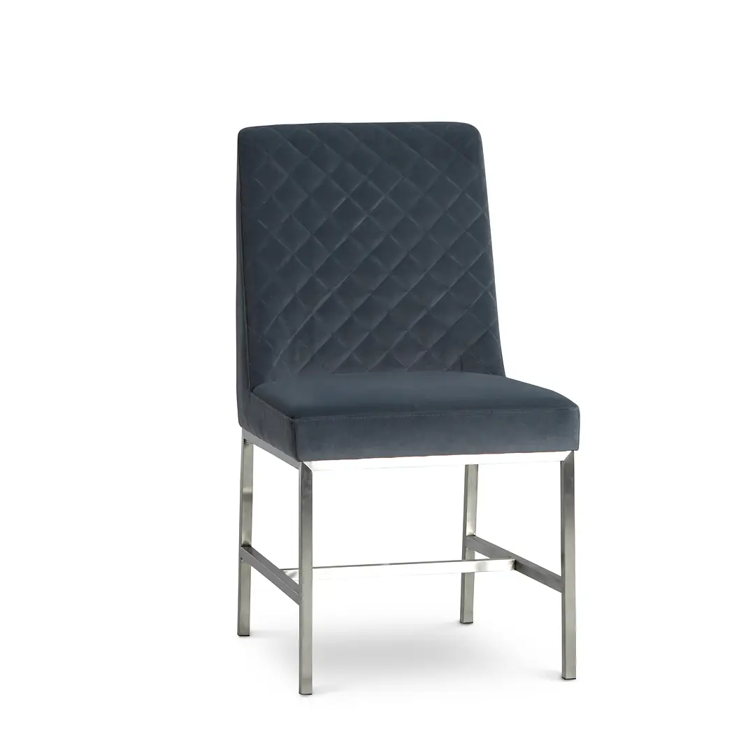 Caspia Light Gray Velvet Upholstered Side Chair Caspia Light Gray Velvet Upholstered Side Chair