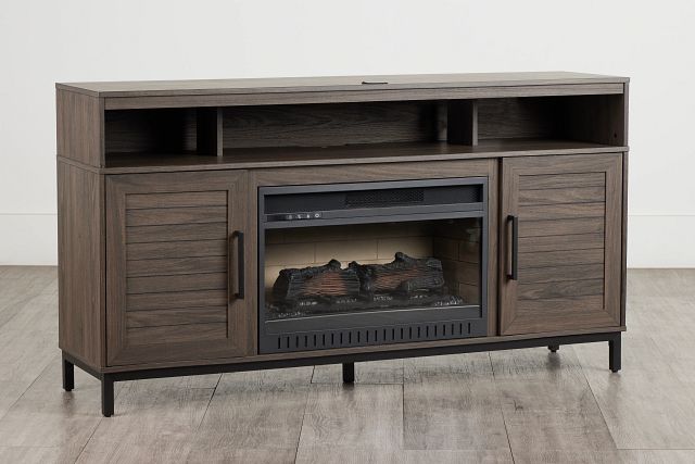 Foster Gray 60" Tv Stand With Fireplace Insert