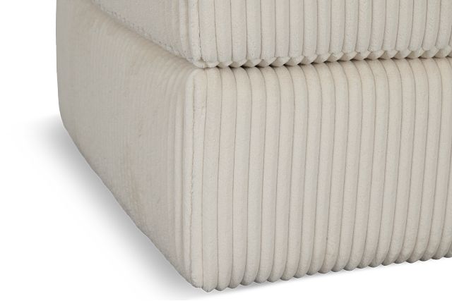 Charlie Ivory Fabric Ottoman