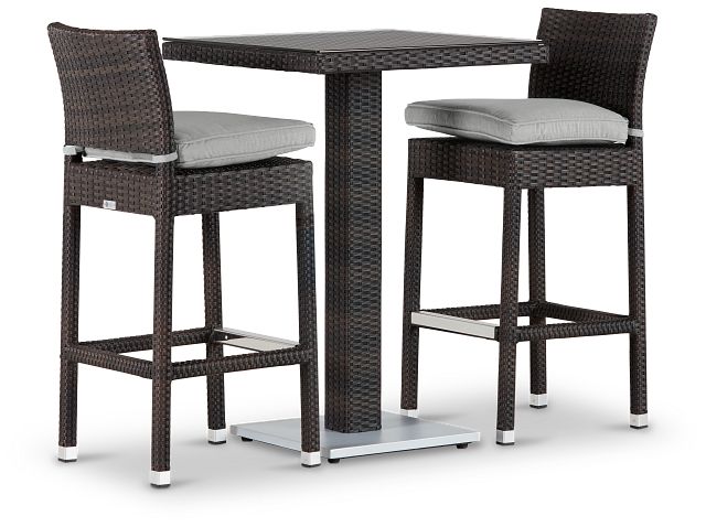 Zen Gray 27" Pub Table & 2 Barstools