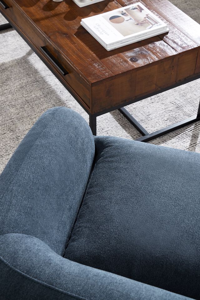 Aubrey Blue Fabric Accent Chair