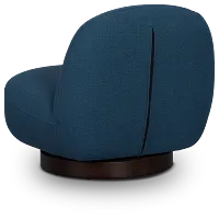 Aaliyah Dark Blue Fabric Swivel Accent Chair
