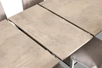 Pomona Gray Rectangular Table & 4 Upholstered Chairs