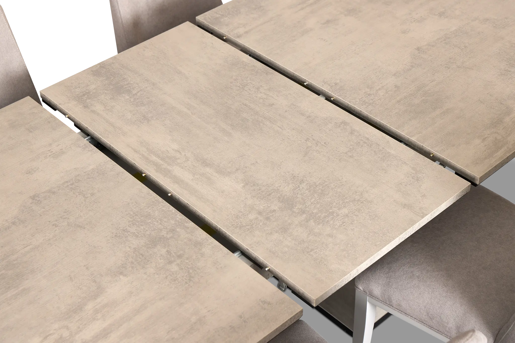 Pomona Gray Rectangular Table & 4 Upholstered Chairs Pomona Gray Rectangular Table & 4 Upholstered Chairs