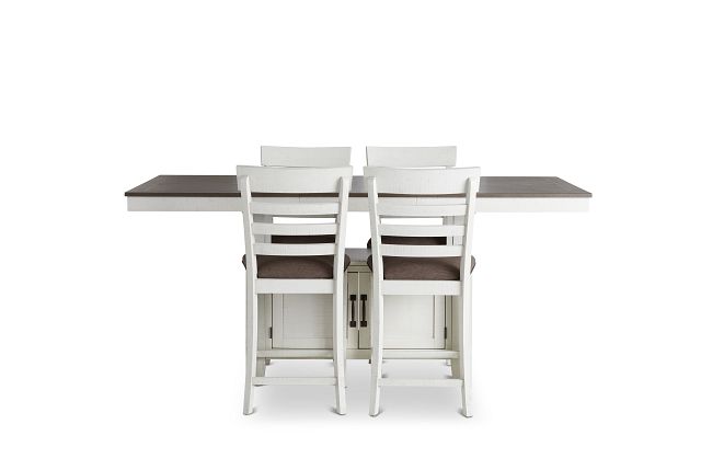 Huntsville Two-tone Rect High Table & 4 Barstools