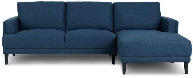 Shepherd Dark Blue Fabric Right Chaise Sectional (2)