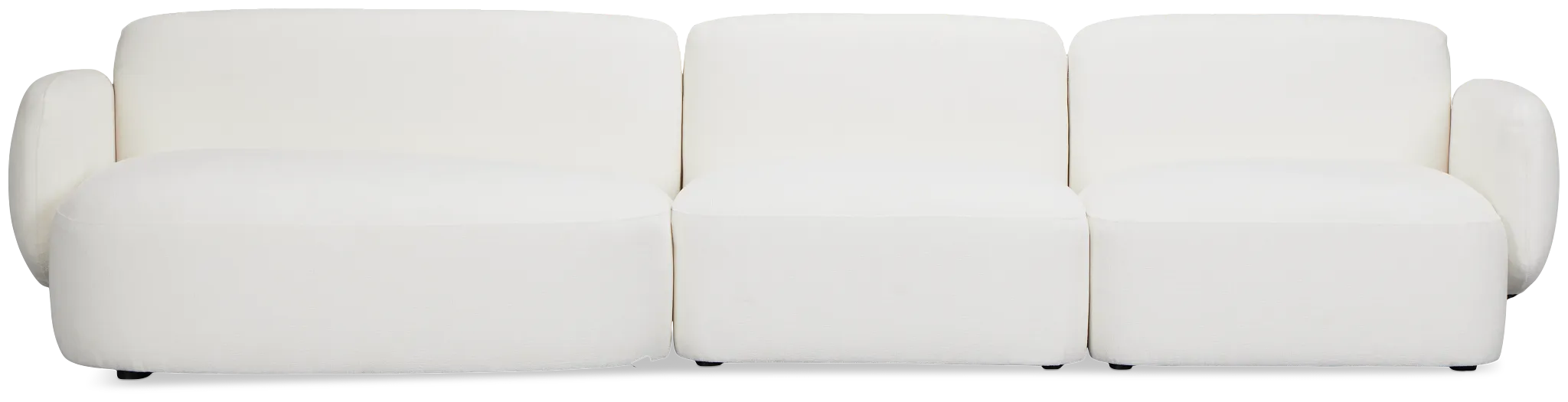 Halsey White Fabric Small Left Cuddler Sectional