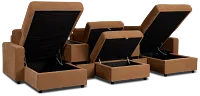Addie Brown Fabric 6-piece Home Theater With Storage Consoles