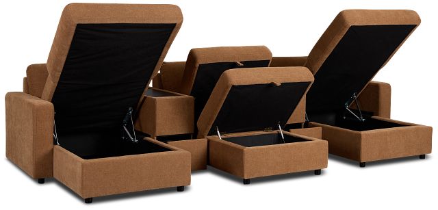Addie Brown Fabric 6-piece Home Theater With Storage Consoles
