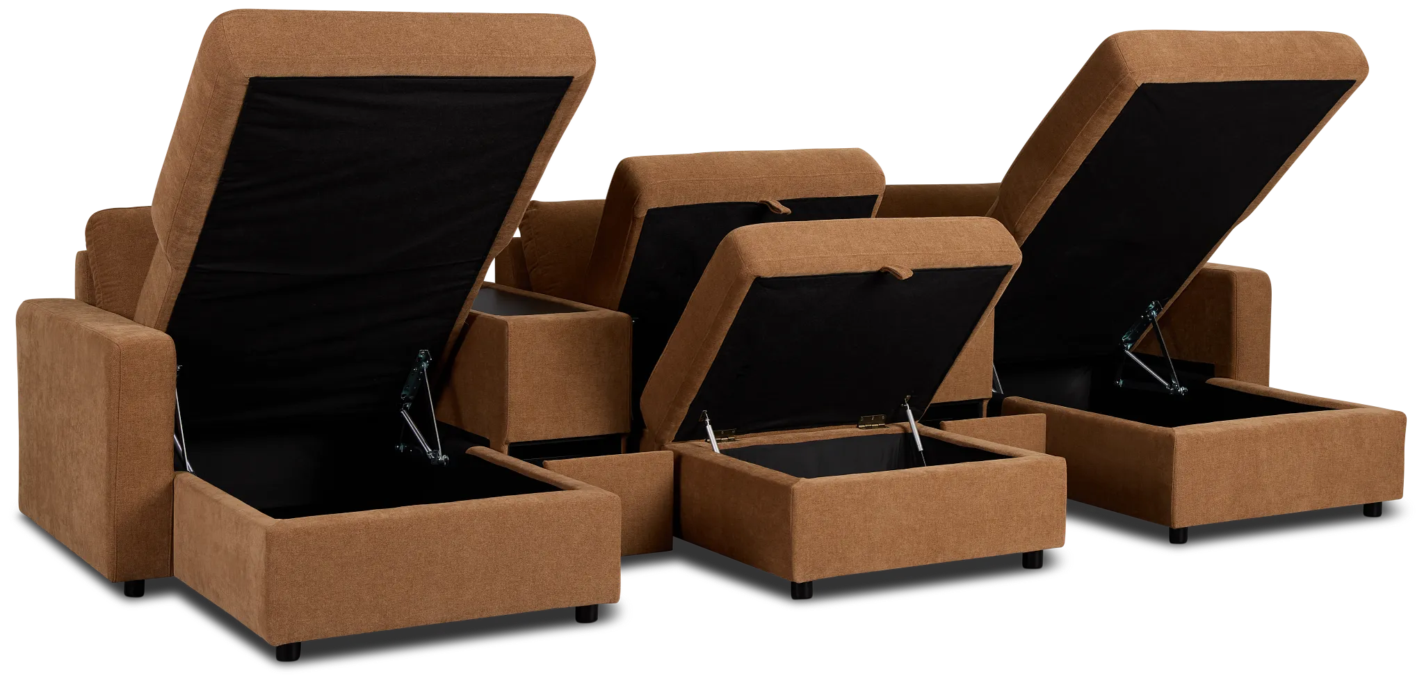 Addie Brown Fabric 6-piece Home Theater With Storage Consoles