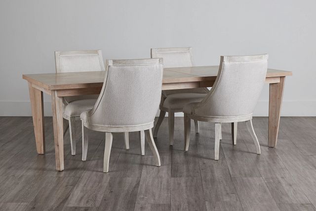 Boca Grande Light Tone Table & 4 Curved Chairs