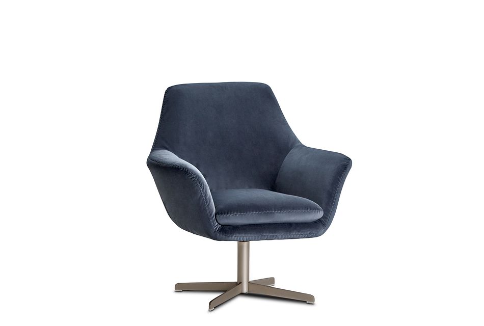 Xander Dark Gray Velvet Swivel Accent Chair Home Accents Accent Chairs City Furniture