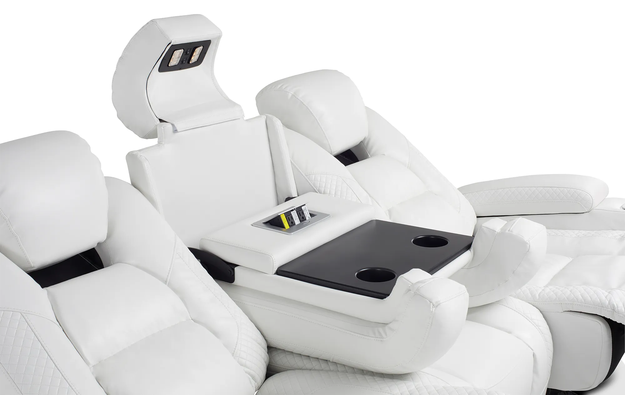 Troy White Micro Power Reclining Sofa