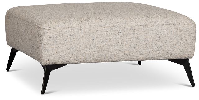 Alina Beige Fabric Ottoman