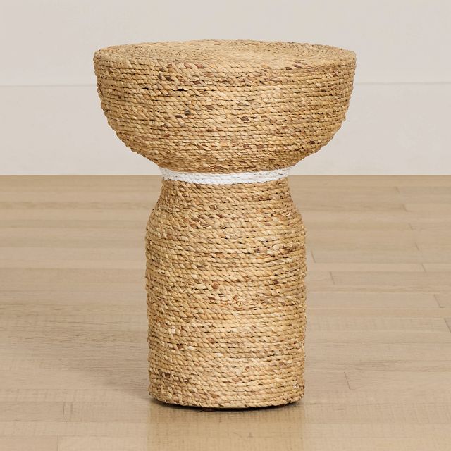 Harley Light Tone Woven Pedestal Table