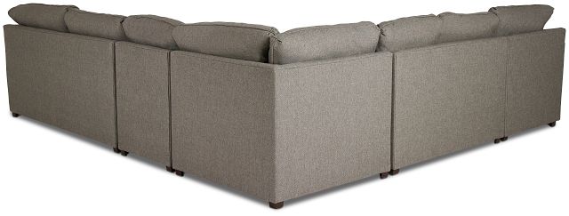 Asheville Brown Fabric Large Left Chaise Sectional
