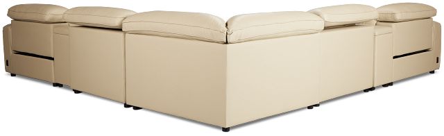 Tidal Beige Lthr/vinyl Large Dual Power Reclining Two-arm Sectional
