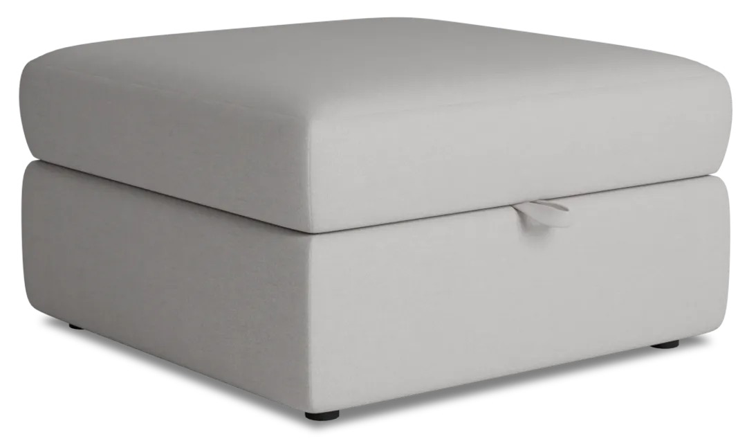 Citymod Light Gray Fabric Storage Ottoman