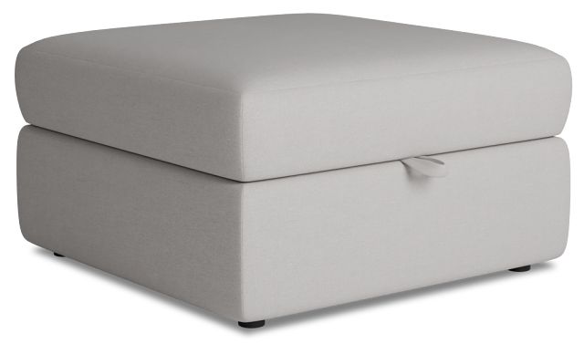 Citymod Light Gray Fabric Storage Ottoman