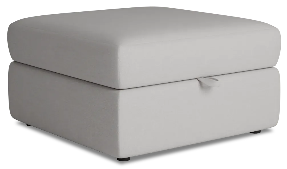 Citymod Light Gray Fabric Storage Ottoman