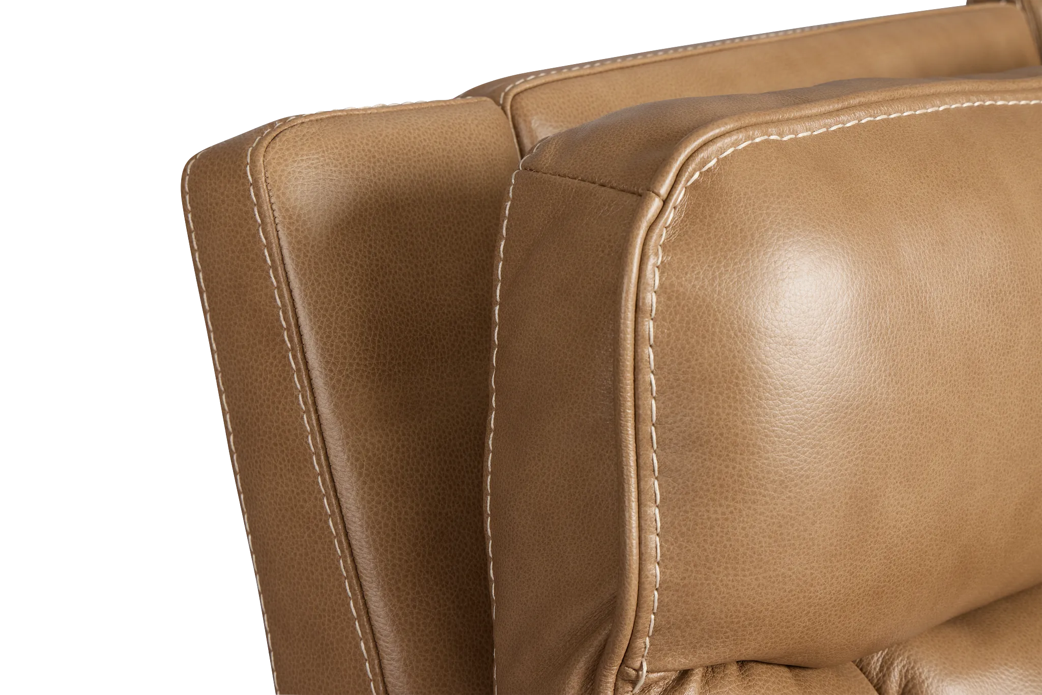 Jasper Light Brown Leather Medium Dual Power 2-arm Reclining Sectional