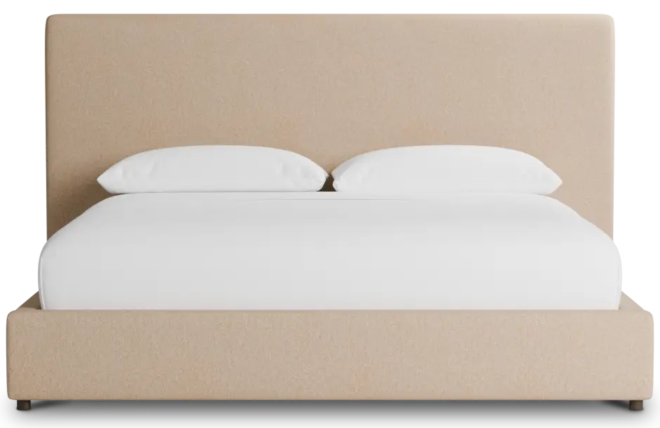 Grayton Merino Taupe 54" Upholstered Platform Bed Grayton Merino Taupe 54" Upholstered Platform Bed