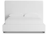 Grayton Suave White 54" Upholstered Platform Bed