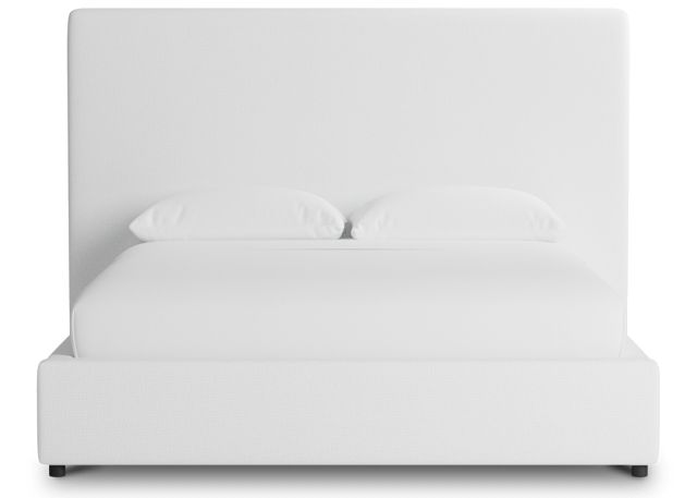 Grayton Suave White 54" Upholstered Platform Bed